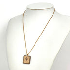 Hermes Necklace As de Coeur PM Metal Leather Pink Gold Brown — view 5