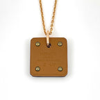 Hermes Necklace As de Coeur PM Metal Leather Pink Gold Brown — view 2