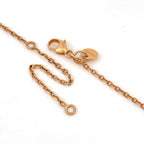 Hermes Necklace As de Coeur PM Metal Leather Pink Gold Brown — view 3