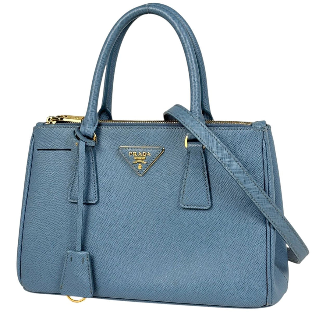 Prada Handbag Galleria Medium 2-Way Saffiano Leather Light Blue