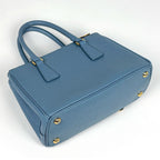 Prada Handbag Galleria Medium 2-Way Saffiano Leather Light Blue — view 2