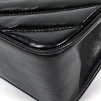 Chanel Shoulder Bag CC Logo V-stitch Mademoiselle Chevron Leather Black — view 3