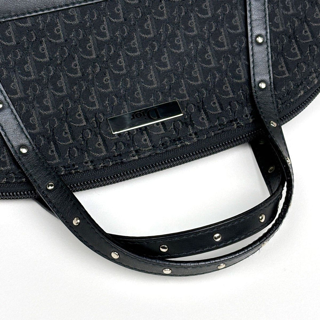 Dior Handbag Trotter Pattern Street Chic Canvas Black — view 7