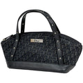 Dior Handbag Trotter Pattern Street Chic Canvas Black
