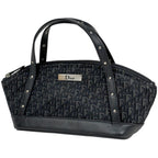 Dior Handbag Trotter Pattern Street Chic Canvas Black
