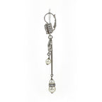 Chanel Earrings CC Logo Swing Faux Pearl Silver Plated — view 2