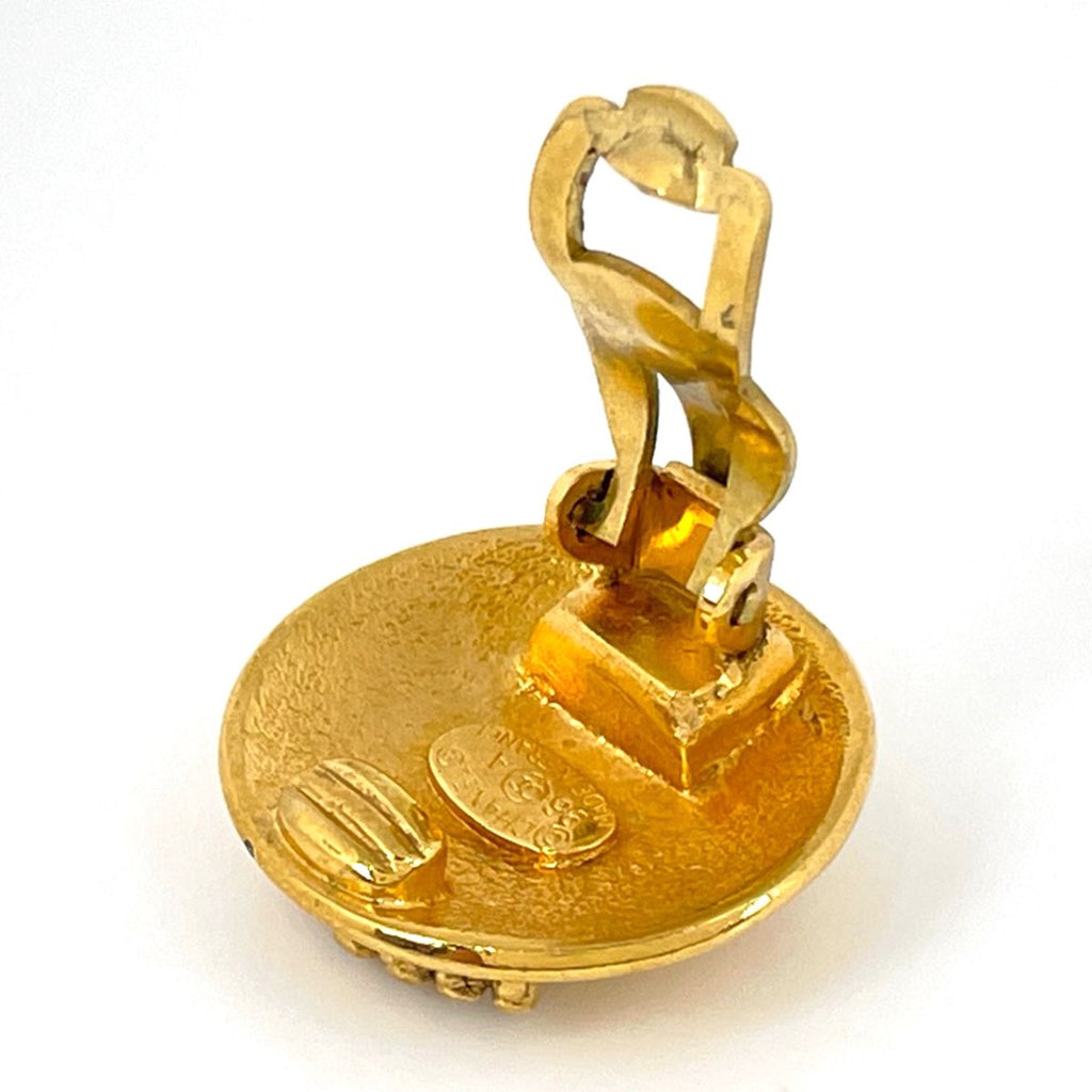 Chanel Earrings CC Logo Round Gold Plated — view 3