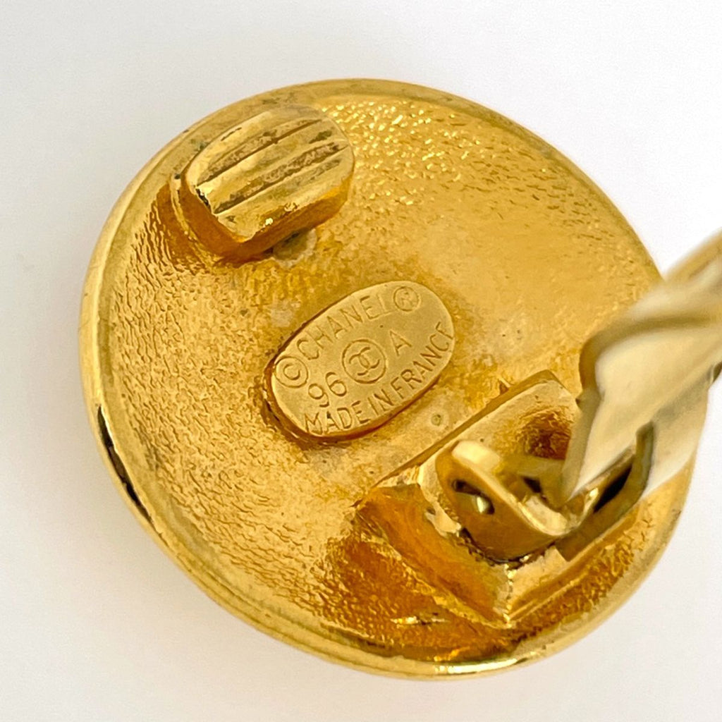 Chanel Earrings CC Logo Round Gold Plated — view 4