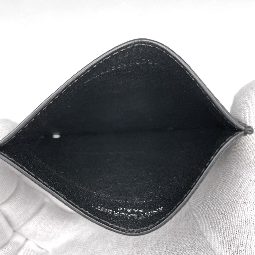 Saint Laurent Card Case Suede Black — view 5