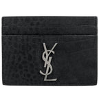 Saint Laurent Card Case Suede Black