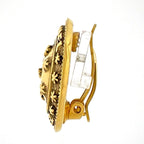 Chanel Earrings Logo Round Gold Plated — view 2