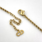Dior Necklace Logo Round Circle Gold Plated — view 3