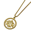 Dior Necklace Logo Round Circle Gold Plated