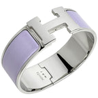 Hermes Clic Clac H Bangle GM Metal Silver Purple Bracelet