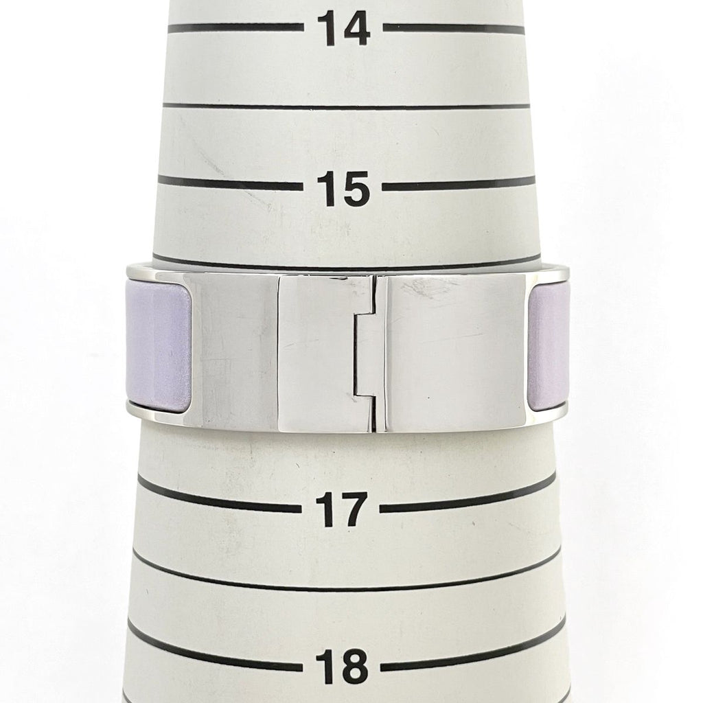 Hermes Clic Clac H Bangle GM Metal Silver Purple Bracelet — view 4