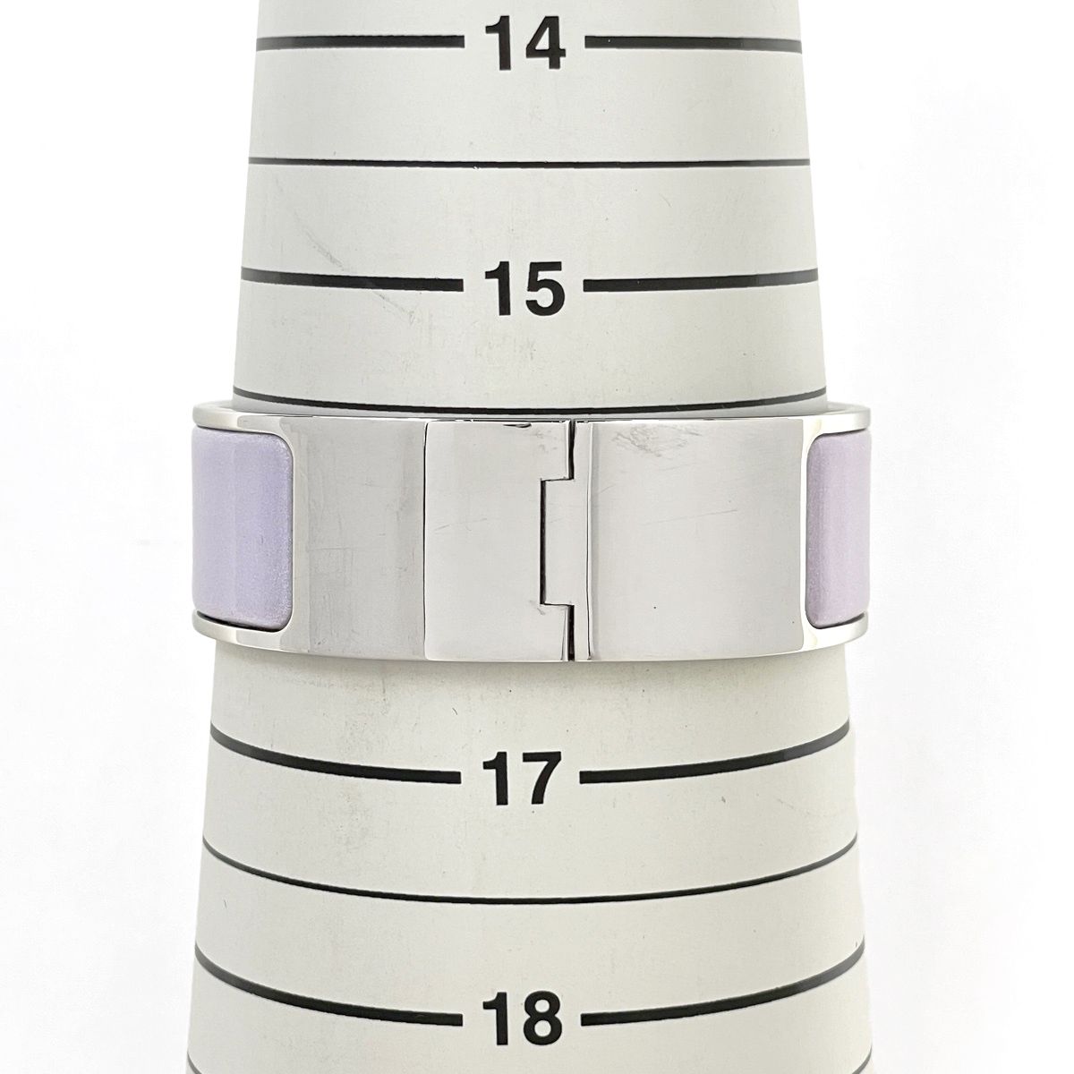 Hermes Clic Clac H Bangle GM Metal Silver Purple Bracelet — view 4