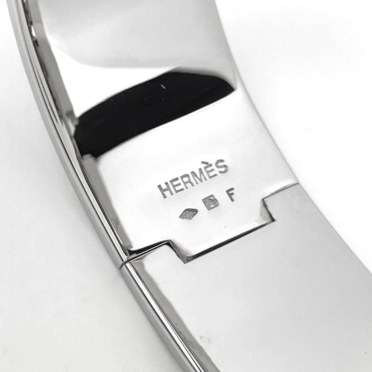 Hermes Clic Clac H Bangle GM Metal Silver Purple Bracelet — view 3