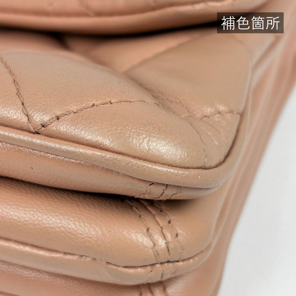 Chanel Shoulder Bag Single Flap Chain Leather Salmon Pink — view 4