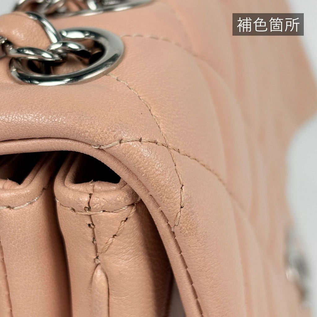 Chanel Shoulder Bag Single Flap Chain Leather Salmon Pink — view 7