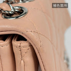 Chanel Shoulder Bag Single Flap Chain Leather Salmon Pink — view 7