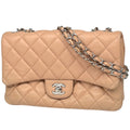Chanel Shoulder Bag Single Flap Chain Leather Salmon Pink