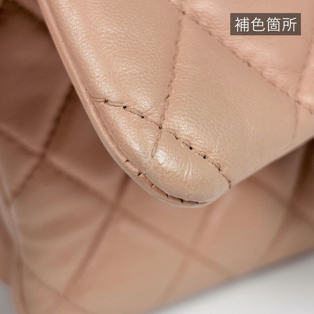 Chanel Shoulder Bag Single Flap Chain Leather Salmon Pink — view 8