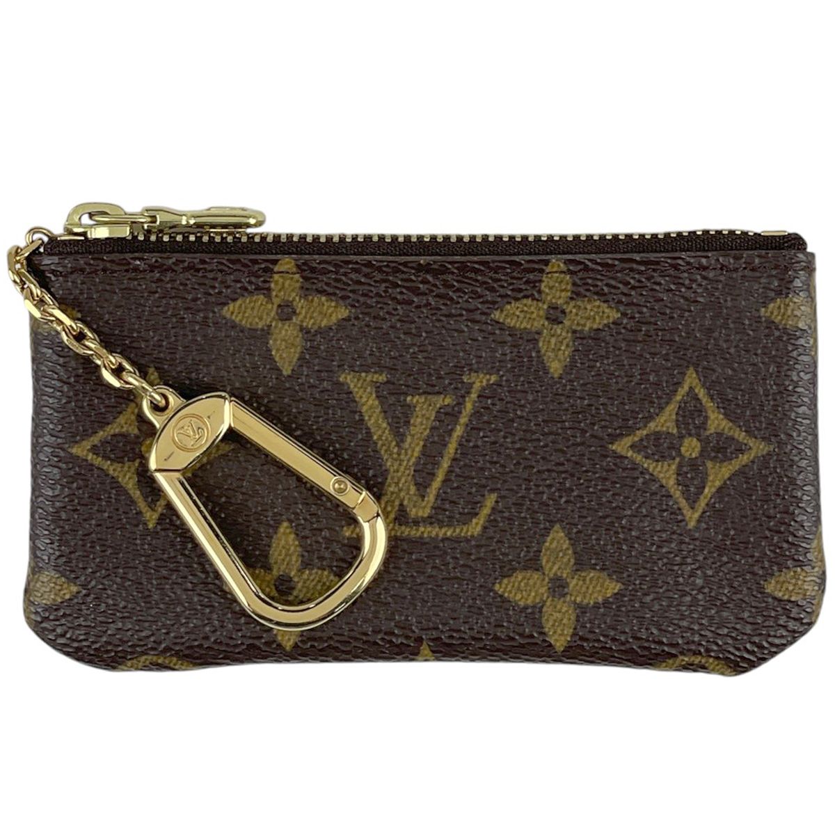 Louis Vuitton Pochette Cles Coin Purse Key Ring Monogram Brown Keychain