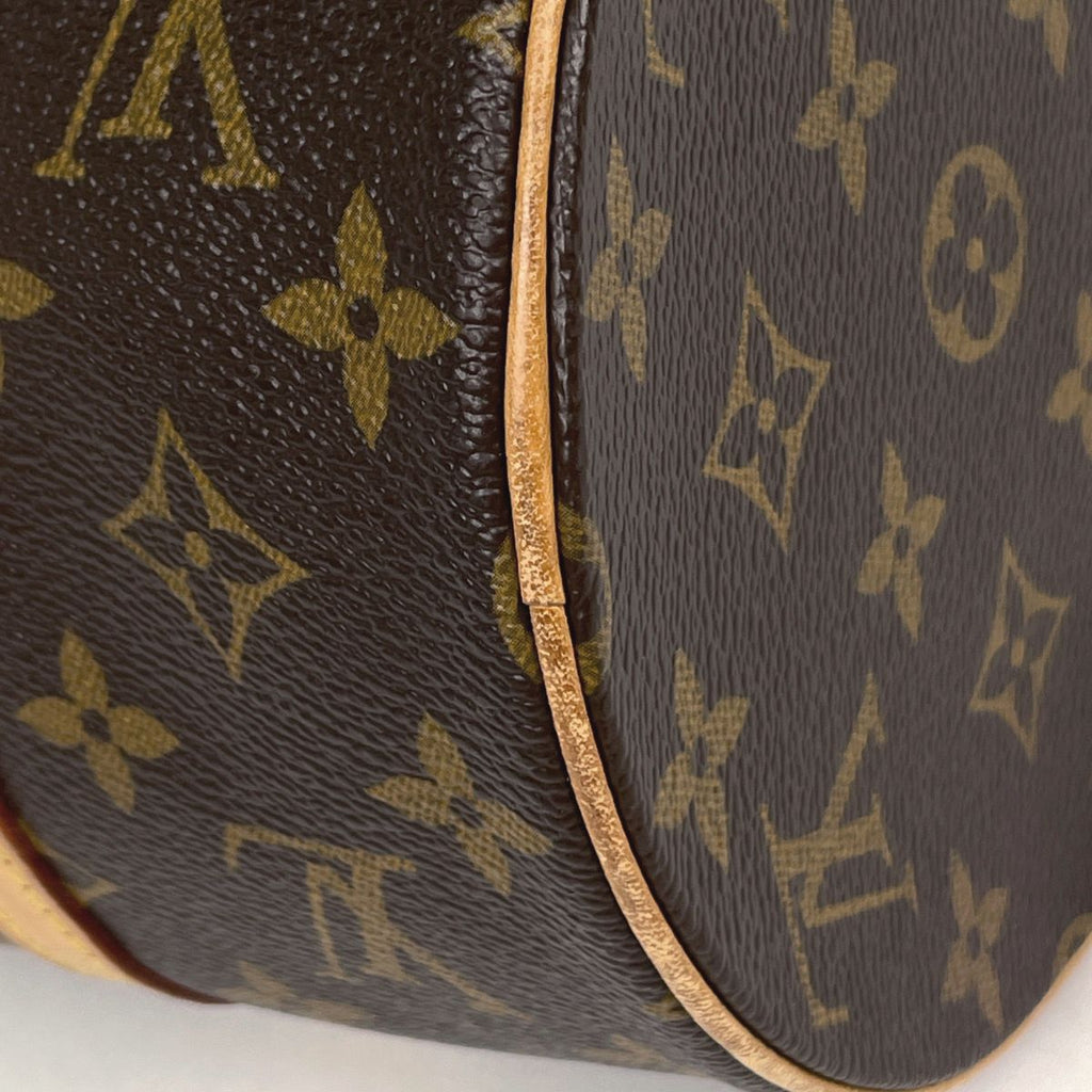 Louis Vuitton Papillon 30 Handbag Barrel Bag Tube Shape Vintage Monogram Brown — view 3