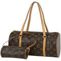 Louis Vuitton Papillon 30 Handbag Barrel Bag Tube Shape Vintage Monogram Brown