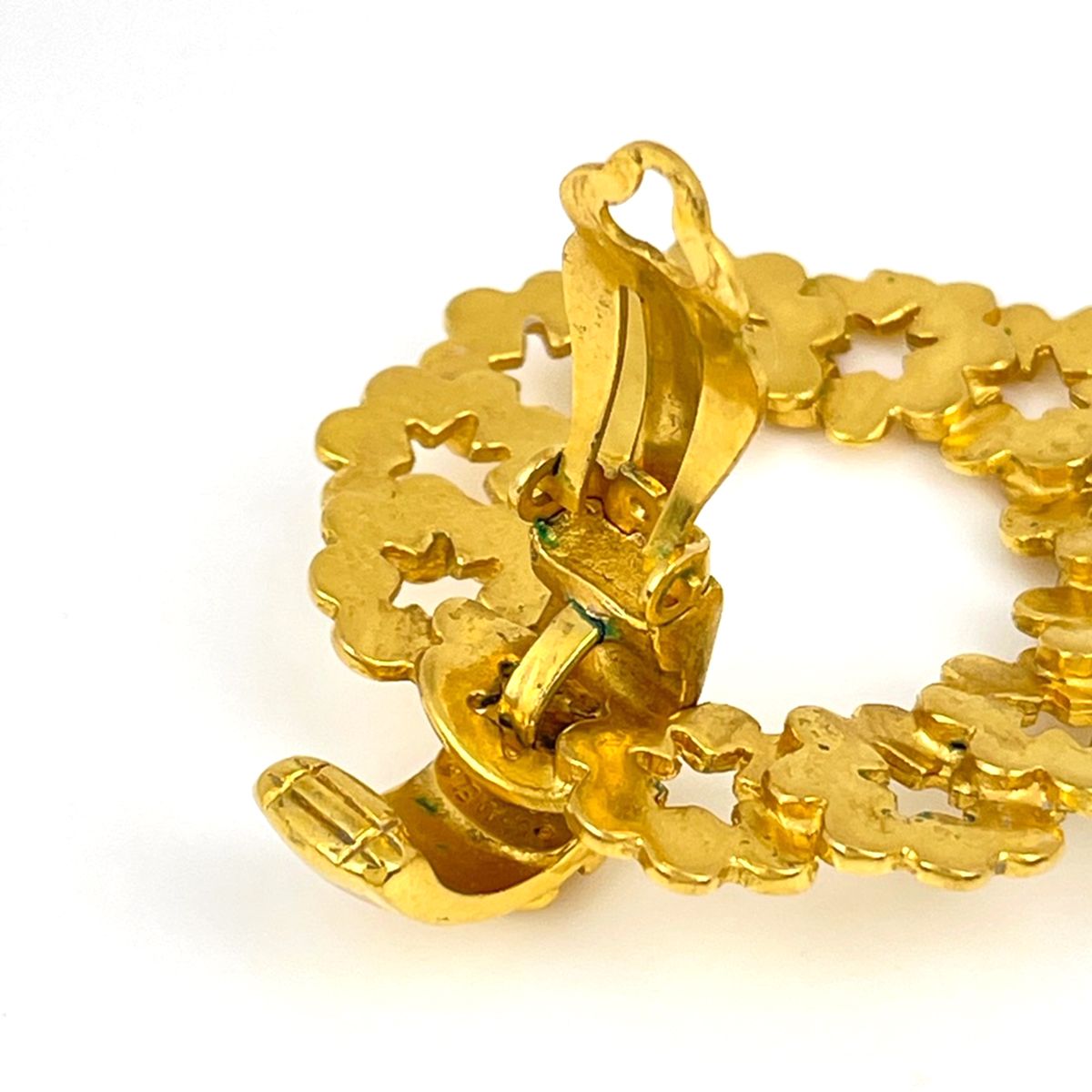 Chanel Earrings CC Logo Loop Circle Gold Plated — view 3