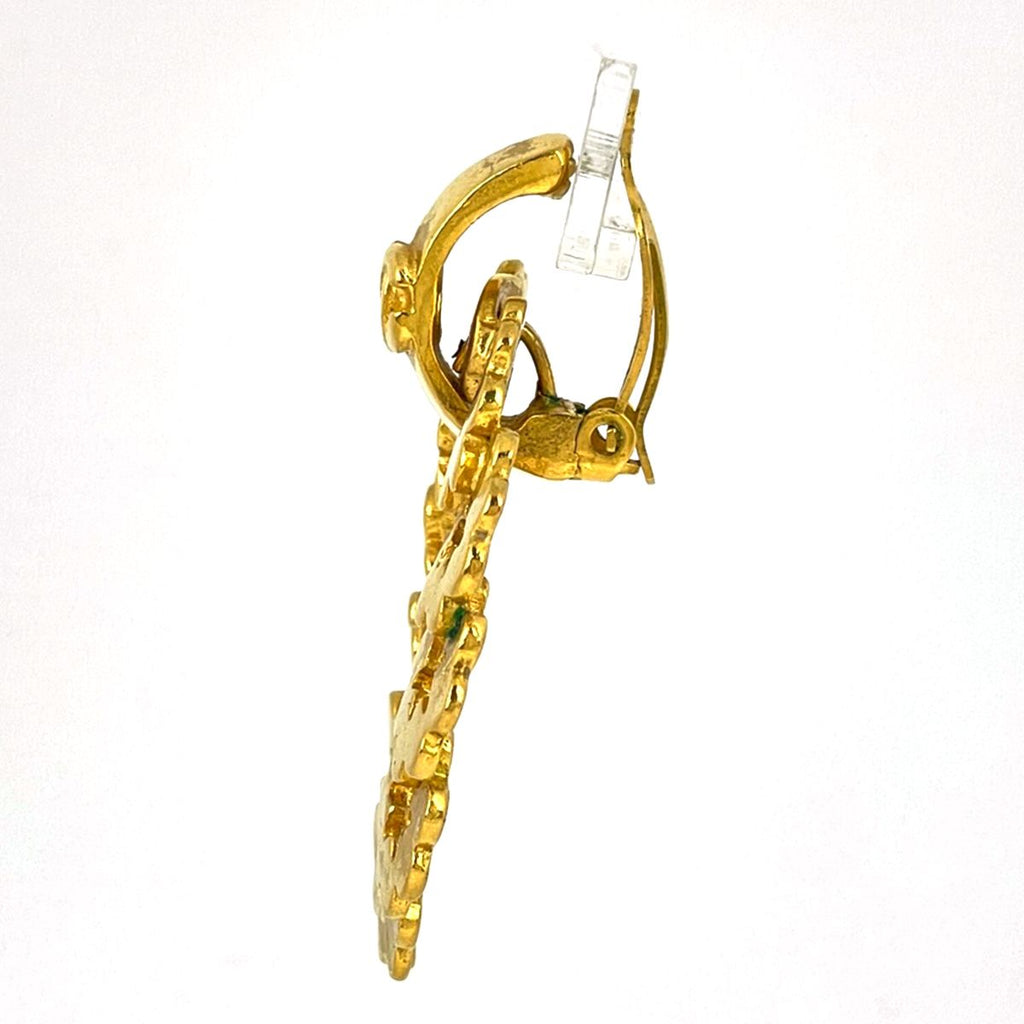 Chanel Earrings CC Logo Loop Circle Gold Plated — view 2