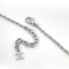 Chanel Necklace CC Logo Square Silver Plated Plastic Black — view 3