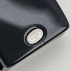 Chanel Necklace CC Logo Square Silver Plated Plastic Black — view 4