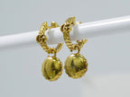 Gucci Double G Faux Pearl Rhinestone Hoop Earrings Gold Plated White — view 8