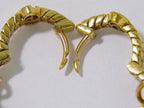 Gucci Double G Faux Pearl Rhinestone Hoop Earrings Gold Plated White — view 5