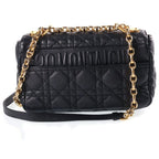 Dior Caro Small Cannage Chain Shoulder Bag Leather Gold Black — view 2