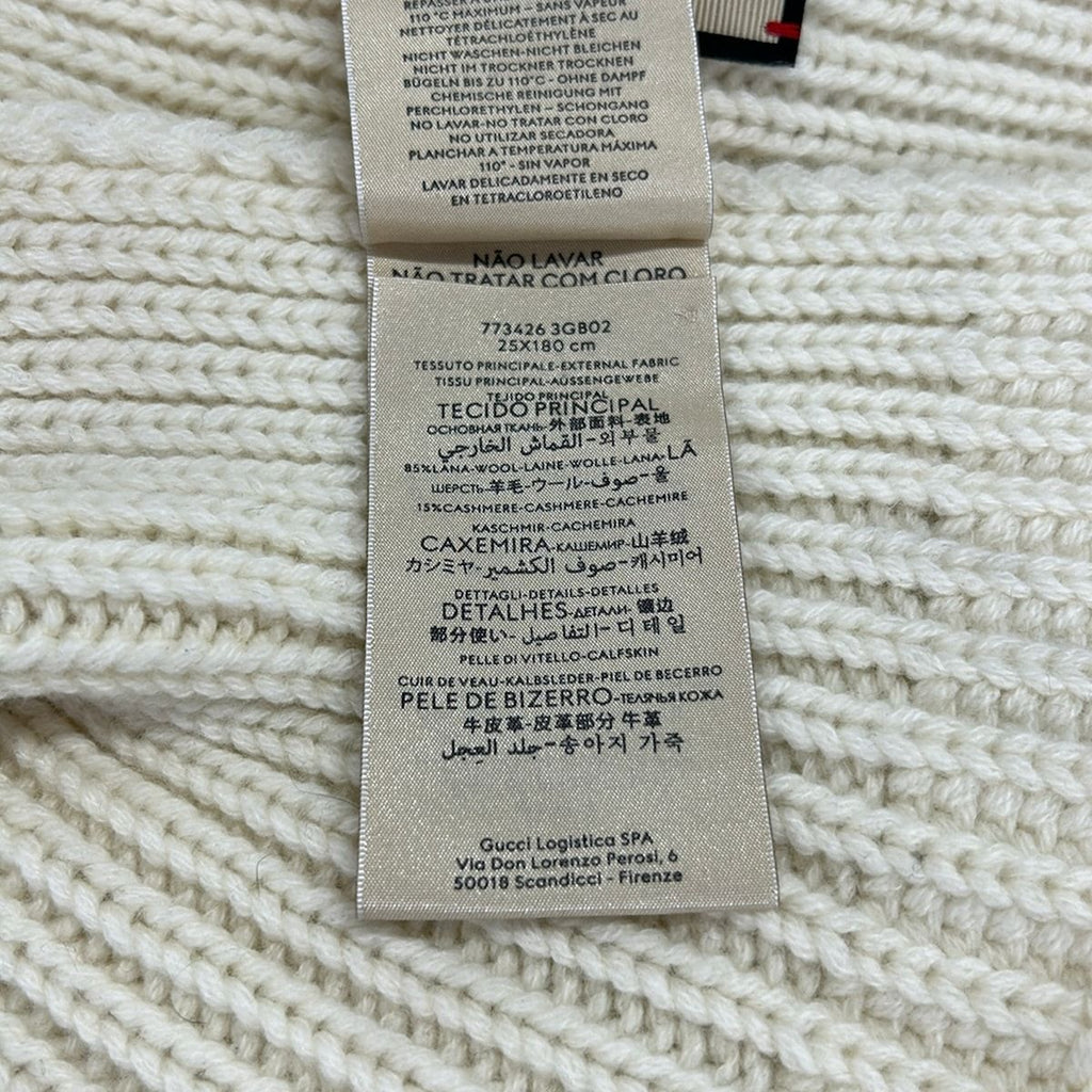 Gucci Scarf Ivory Double G Wool Cashmere — view 3