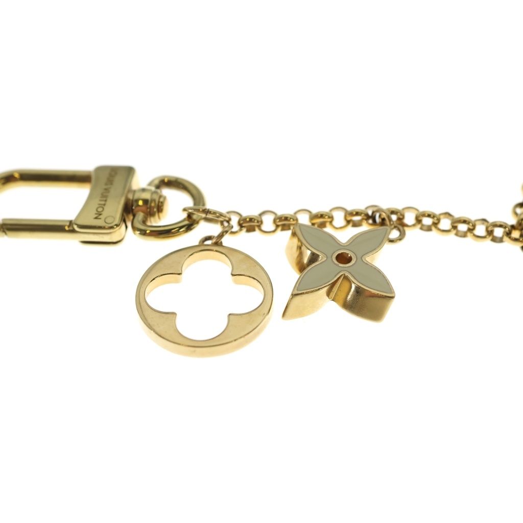 Louis Vuitton Bag Charm Chain Fleur de Monogram Gold Keychain — view 6