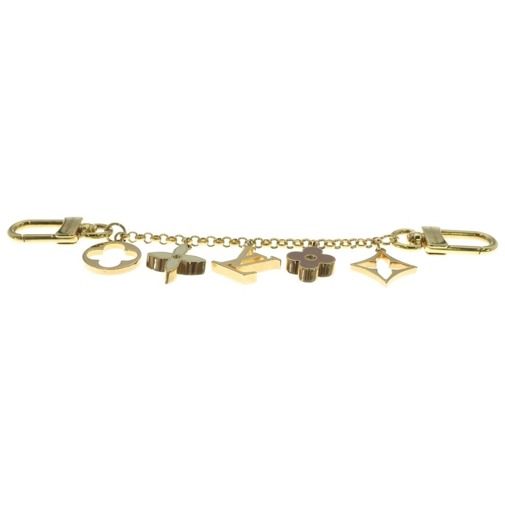 Louis Vuitton Bag Charm Chain Fleur de Monogram Gold Keychain — view 4
