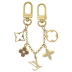 Louis Vuitton Bag Charm Chain Fleur de Monogram Gold Keychain — view 2