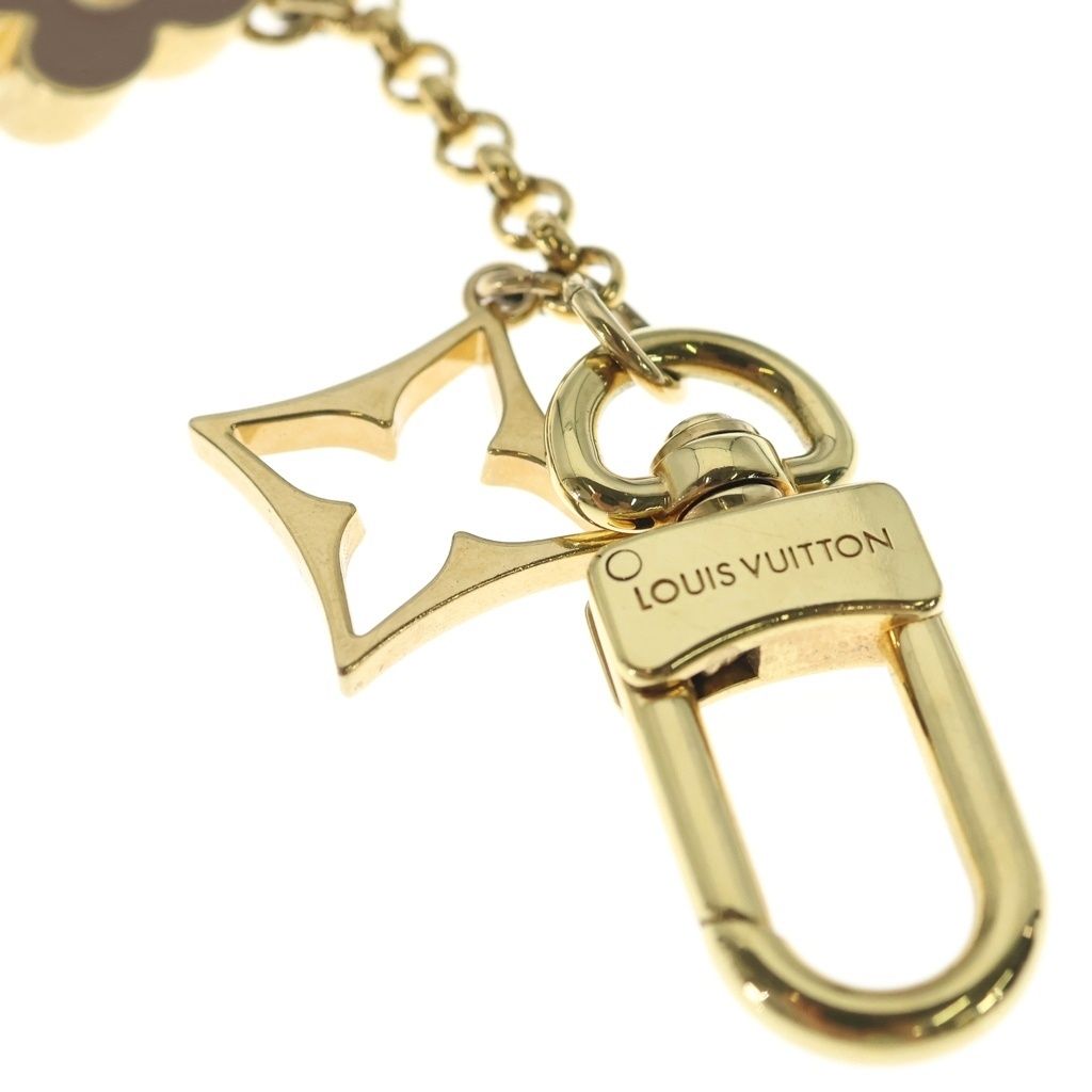 Louis Vuitton Bag Charm Chain Fleur de Monogram Gold Keychain — view 5