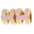 Hermes Pop H Earrings Gold Pink