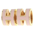 Hermes Pop H Earrings Gold Pink