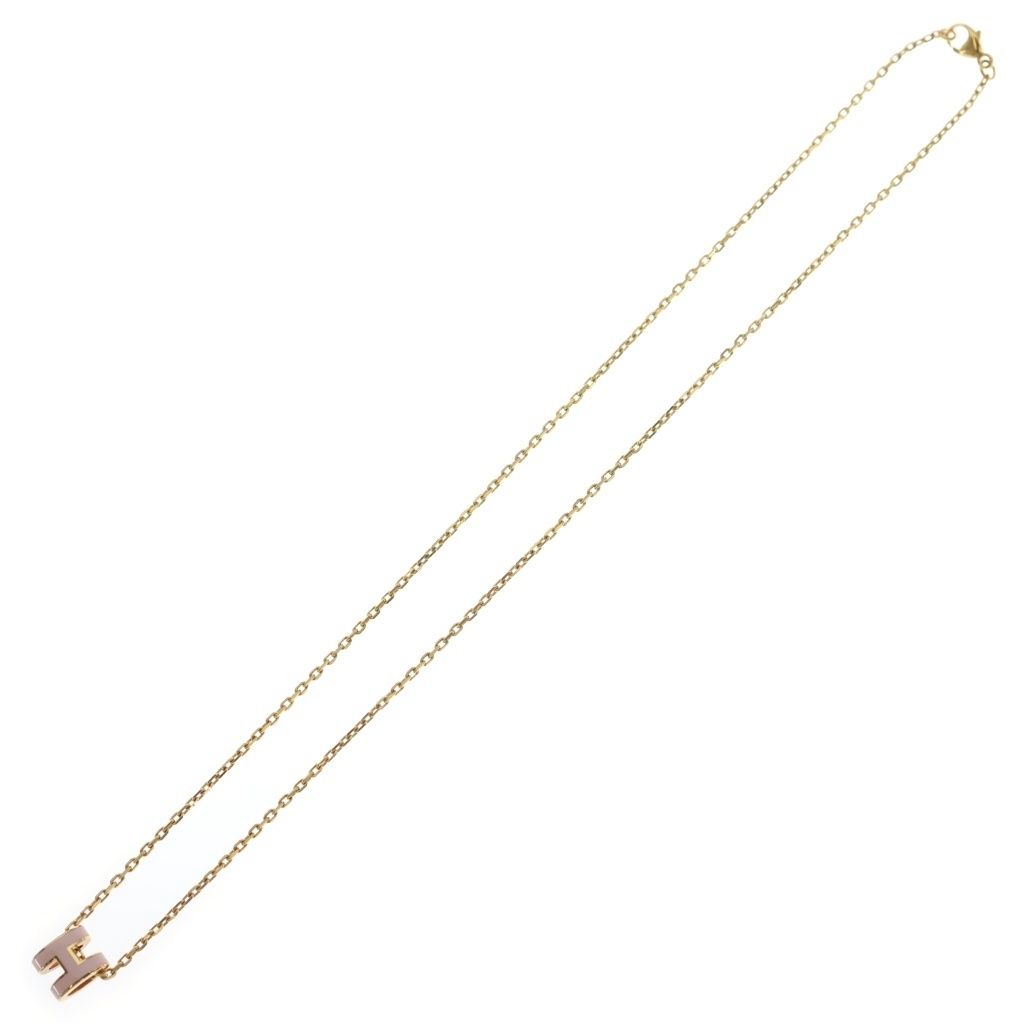 Hermes Pop H Pendant Chain Pink Necklace — view 2