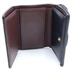 Chanel Quilted Compact Wallet Trifold Coin Purse Black Lambskin Gold — view 4