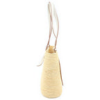 Loewe Anagram Basket Tote Small Square Raffia Leather Beige White — view 3