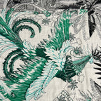 Hermes Shawl Carre 140 Gray Black Green Mythiques Phoenix Cashmere Silk Scarf — view 4