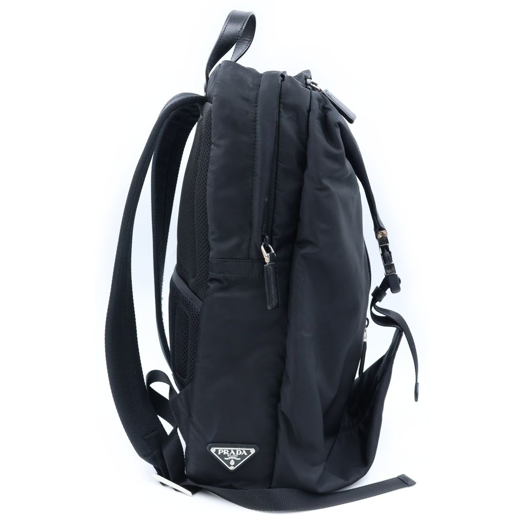 Prada Re-Nylon Saffiano Tessuto Backpack Black Nylon Leather Silver — view 3