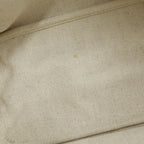 Prada Tote Logo Canvas Leather White Brown — view 8