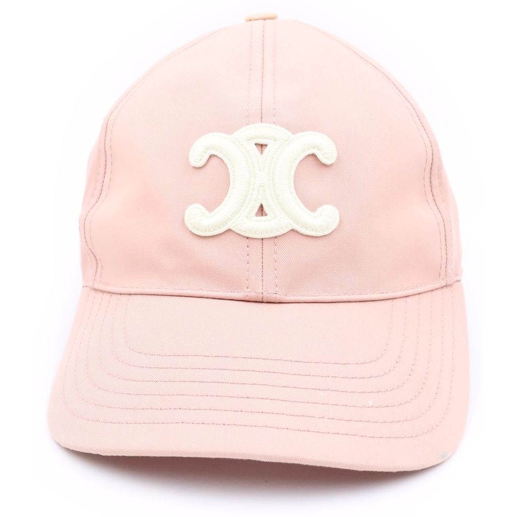 Celine Triomphe Logo Embroidery Cap Pink Hat — view 4